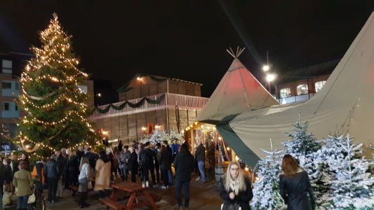 Busy Night At Gloucester Quays Christmas Markets - Cotswold Tipis