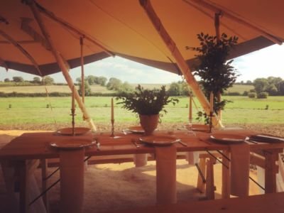 Giant Tipi With Sides Opened Up To Bring The Outside Inside - Beautiful Scenary