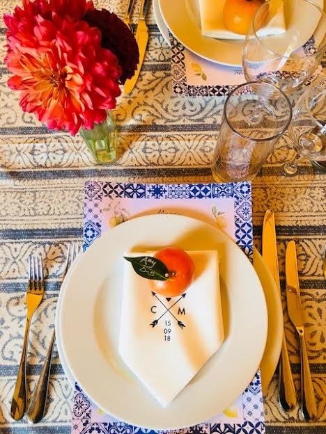 Rustic Table Setting at Max and Clemmies Tipi Wedding